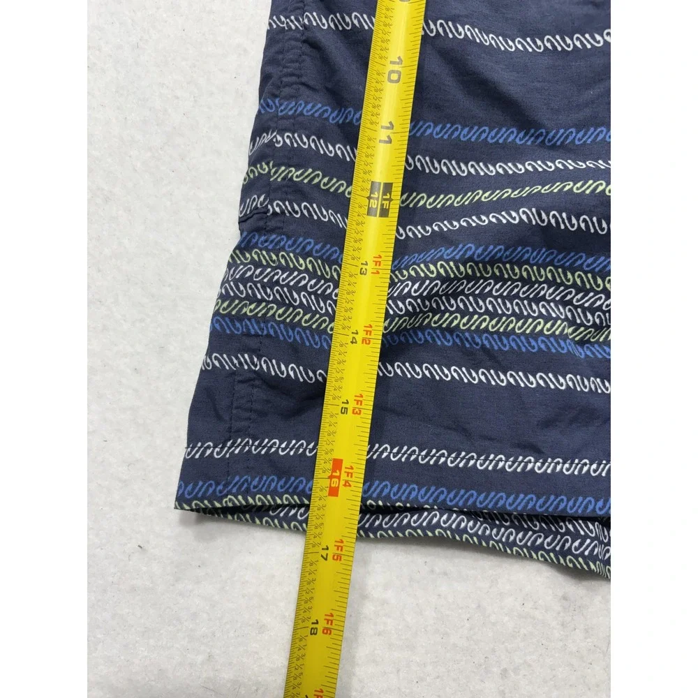 Columbia PFG Omni-Shade Swim Shorts Mens Medium Blue Stripe Fishing Lined
